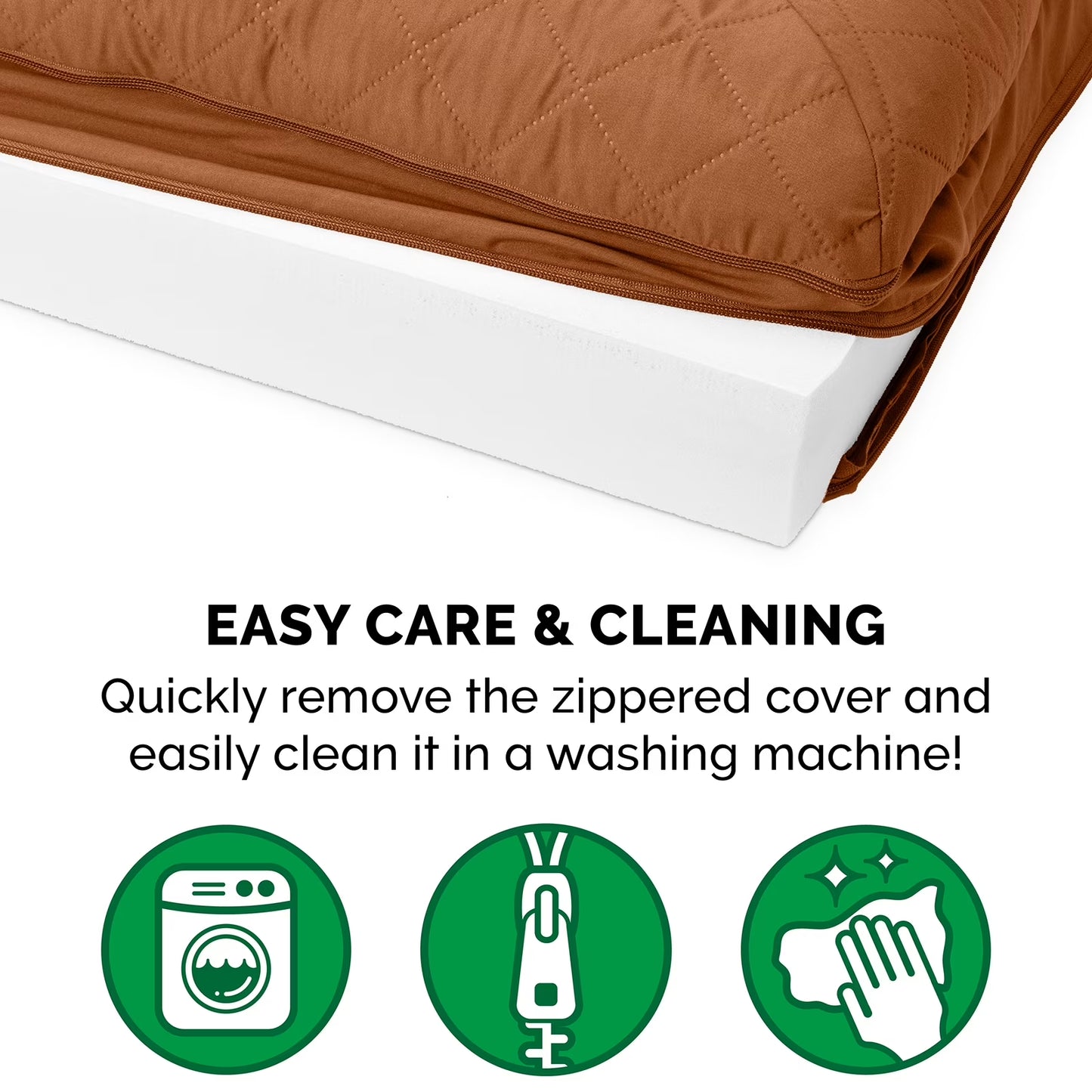Pet Products Quilted Full Support Orthopedic Sofa Pet Bed for Dogs & Cats - Toasted Brown, Jumbo Plus