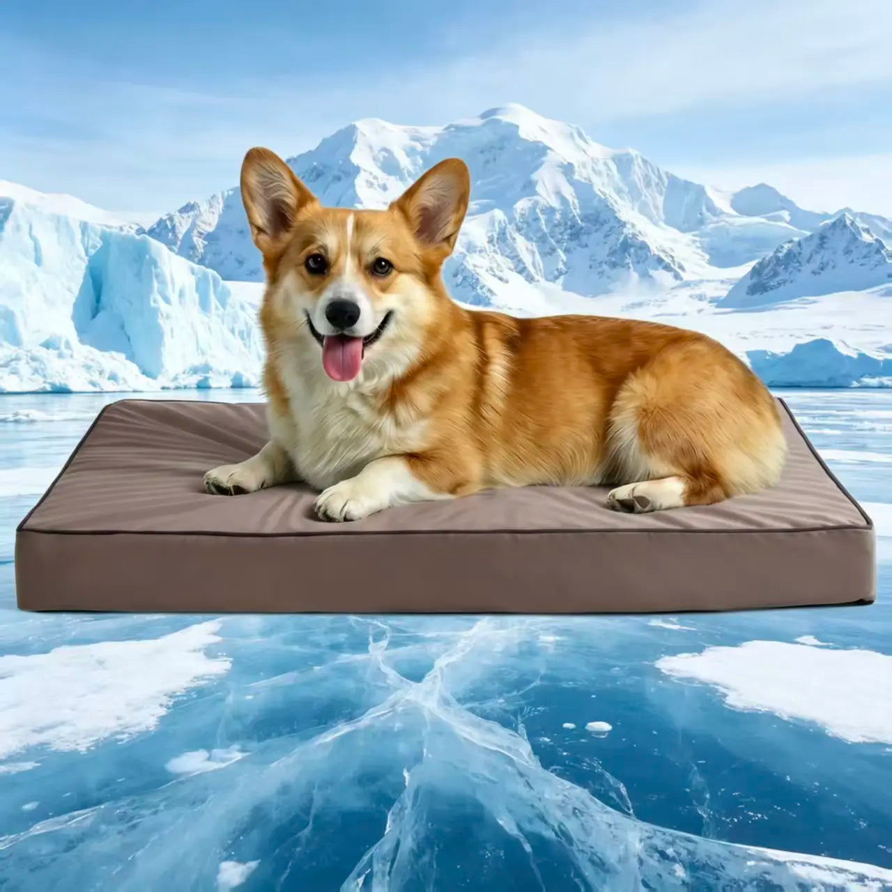 Blunique Cooling Orthopedic Pet Bed for Dogs & Cats, Waterproof Egg Crate Foam Dog Mat & C-Shaped Sofa Bed, Q-Max 4.0 Cooling Fabric, Washable & Dryer Safe Summer Pet Bed for Small & Large Dogs