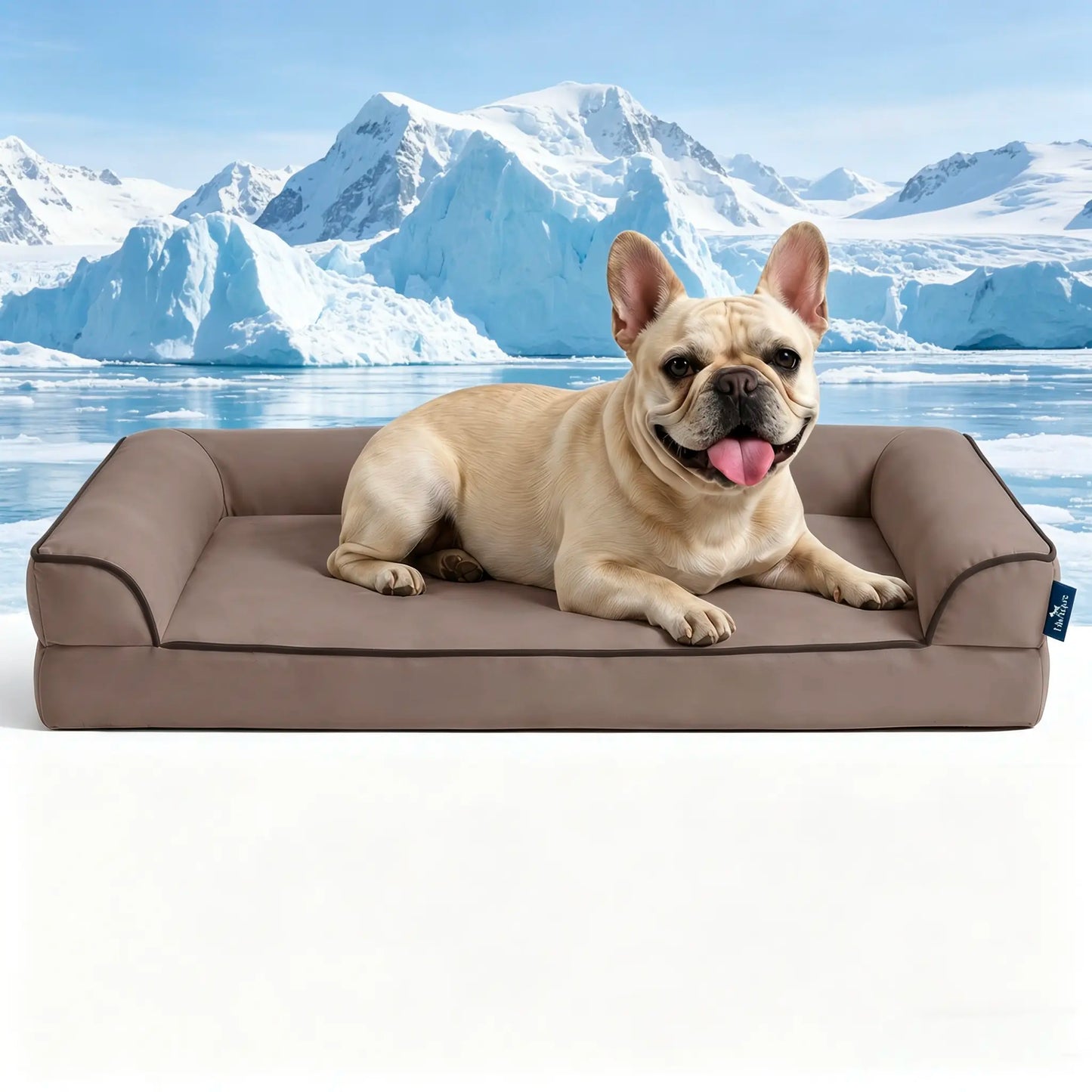 Blunique Cooling Orthopedic Pet Bed for Dogs & Cats, Waterproof Egg Crate Foam Dog Mat & C-Shaped Sofa Bed, Q-Max 4.0 Cooling Fabric, Washable & Dryer Safe Summer Pet Bed for Small & Large Dogs