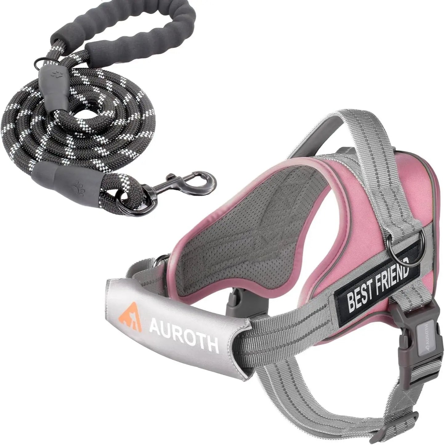 【#Dealsforyoudays】Auroth No Pull Dog Harness and Leash Combo, Reflective Adjustable Safety Harness – Soft Padded, Easy on & off – Dog Walking & Training, Small Medium Large Dogs