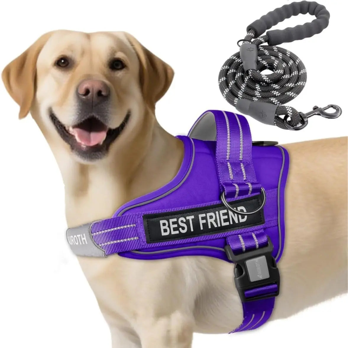 【#Dealsforyoudays】Auroth No Pull Dog Harness and Leash Combo, Reflective Adjustable Safety Harness – Soft Padded, Easy on & off – Dog Walking & Training, Small Medium Large Dogs