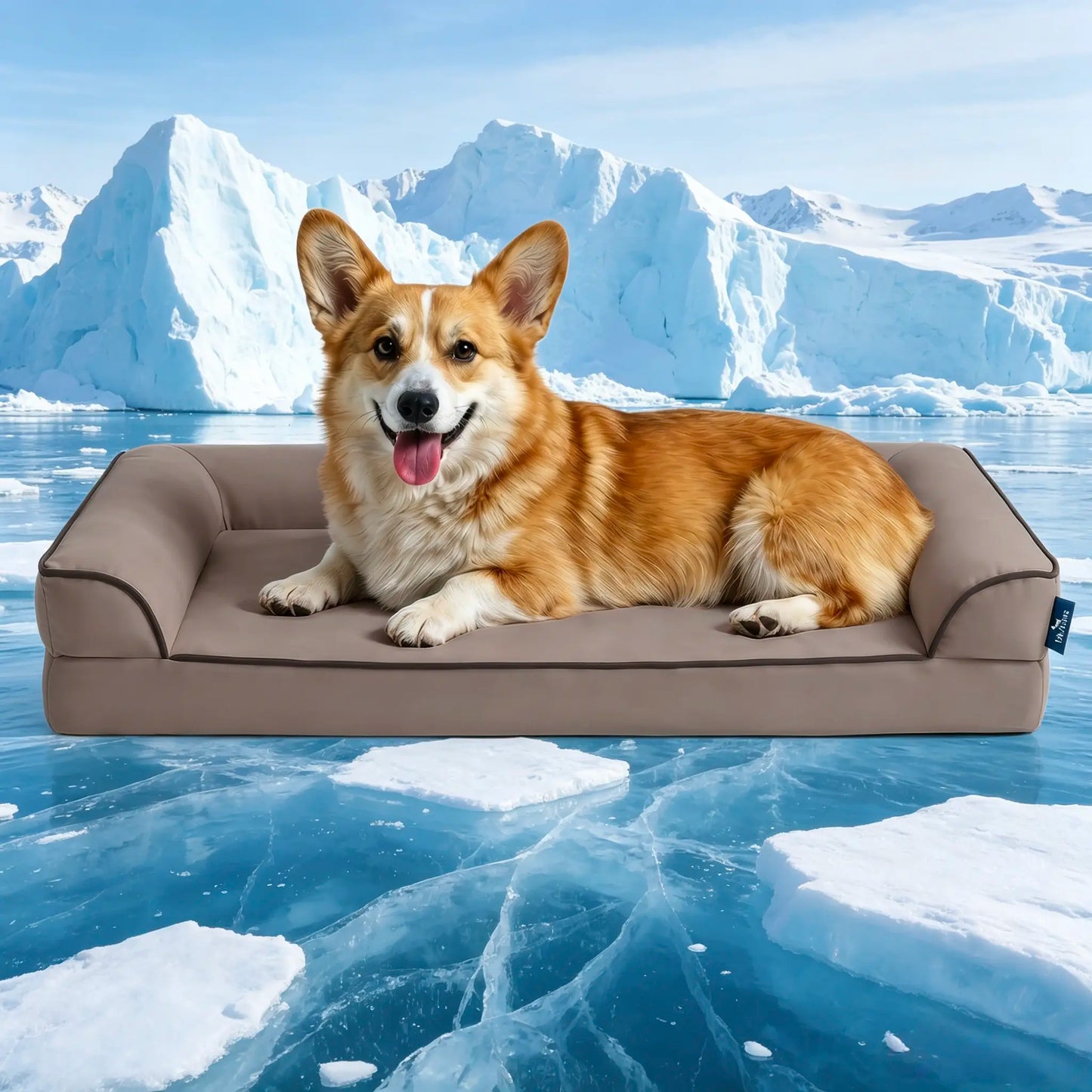 Blunique Cooling Orthopedic Pet Bed for Dogs & Cats, Waterproof Egg Crate Foam Dog Mat & C-Shaped Sofa Bed, Q-Max 4.0 Cooling Fabric, Washable & Dryer Safe Summer Pet Bed for Small & Large Dogs