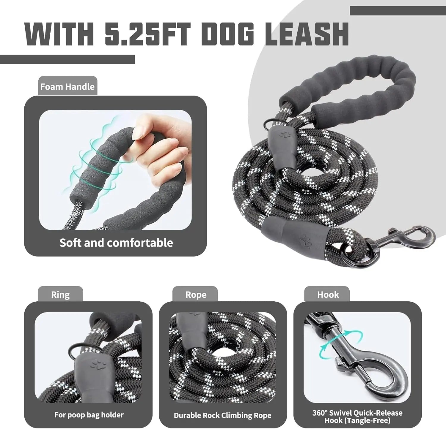 【#Dealsforyoudays】Auroth No Pull Dog Harness and Leash Combo, Reflective Adjustable Safety Harness – Soft Padded, Easy on & off – Dog Walking & Training, Small Medium Large Dogs
