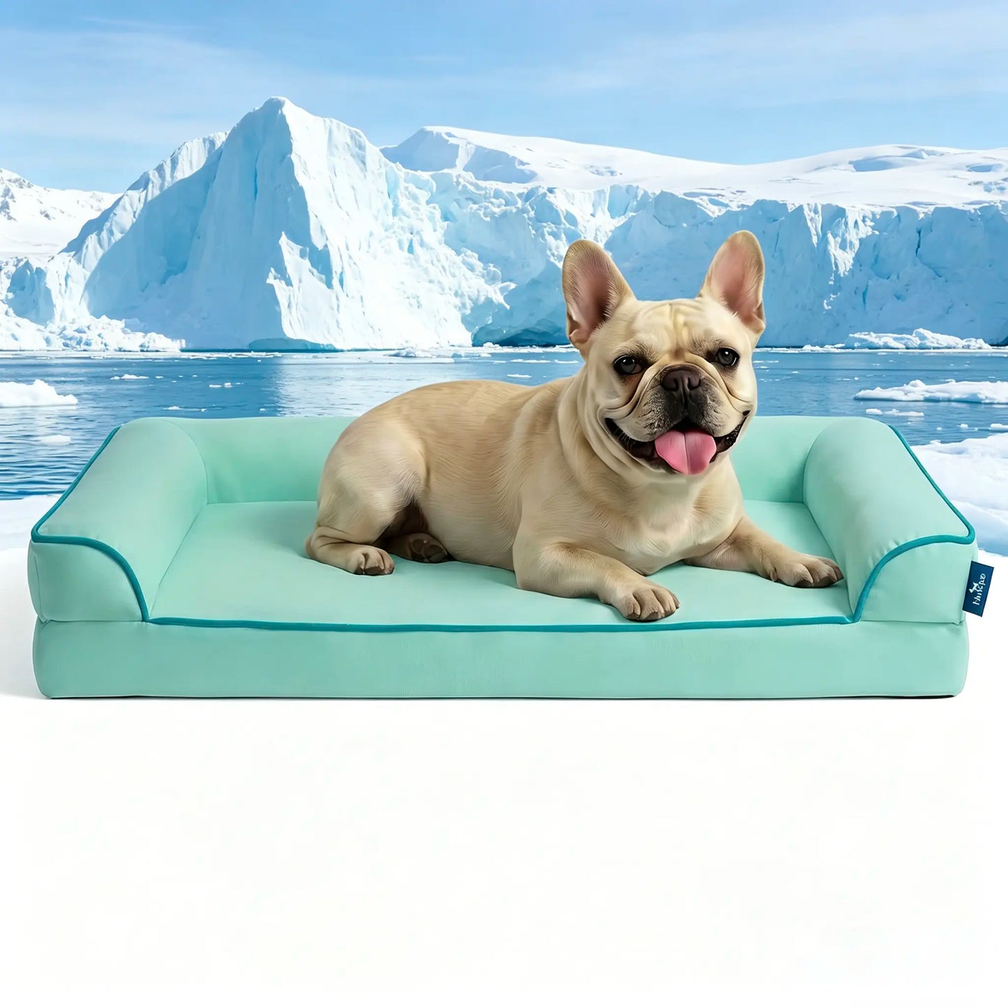 Blunique Cooling Orthopedic Pet Bed for Dogs & Cats, Waterproof Egg Crate Foam Dog Mat & C-Shaped Sofa Bed, Q-Max 4.0 Cooling Fabric, Washable & Dryer Safe Summer Pet Bed for Small & Large Dogs