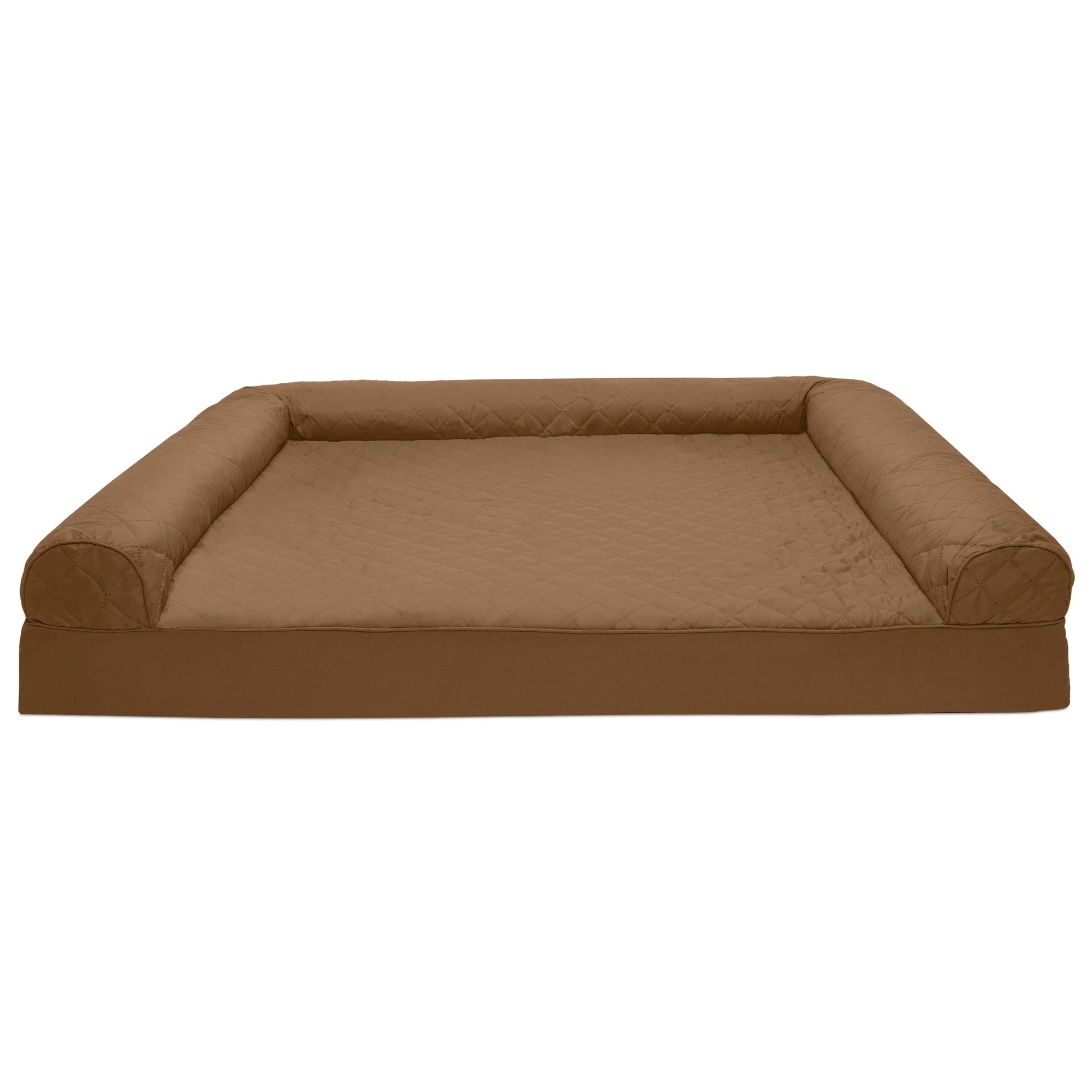 Pet Products Quilted Full Support Orthopedic Sofa Pet Bed for Dogs & Cats - Toasted Brown, Jumbo Plus