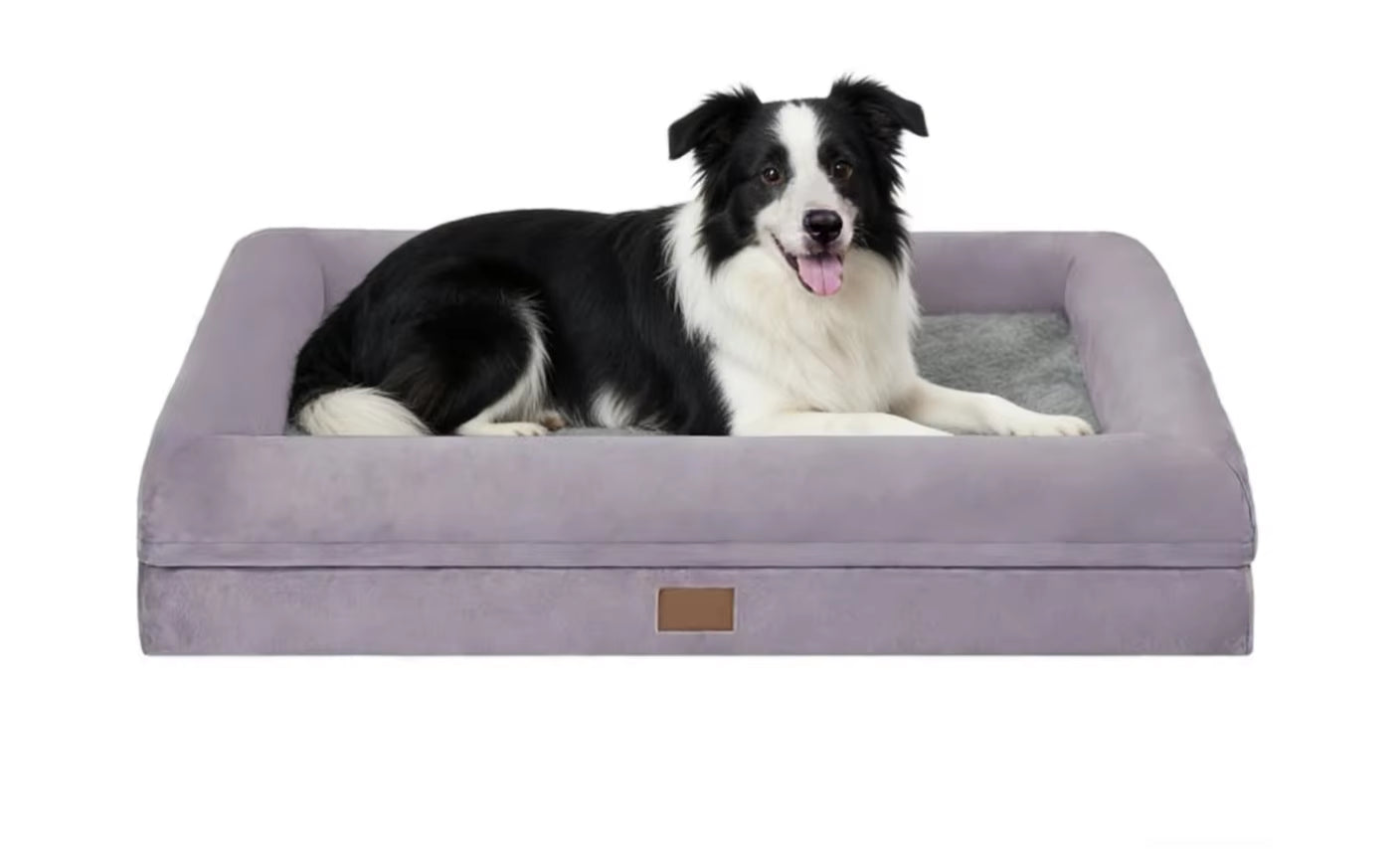 Modern Luxury Orthopedic Dog Sofa Bed Plush Memory Foam with Removable Washable Cover for Small Dogs Cats