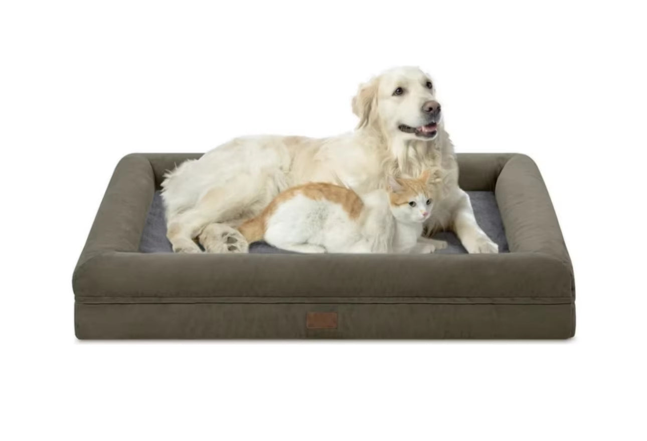Modern Luxury Orthopedic Dog Sofa Bed Plush Memory Foam with Removable Washable Cover for Small Dogs Cats