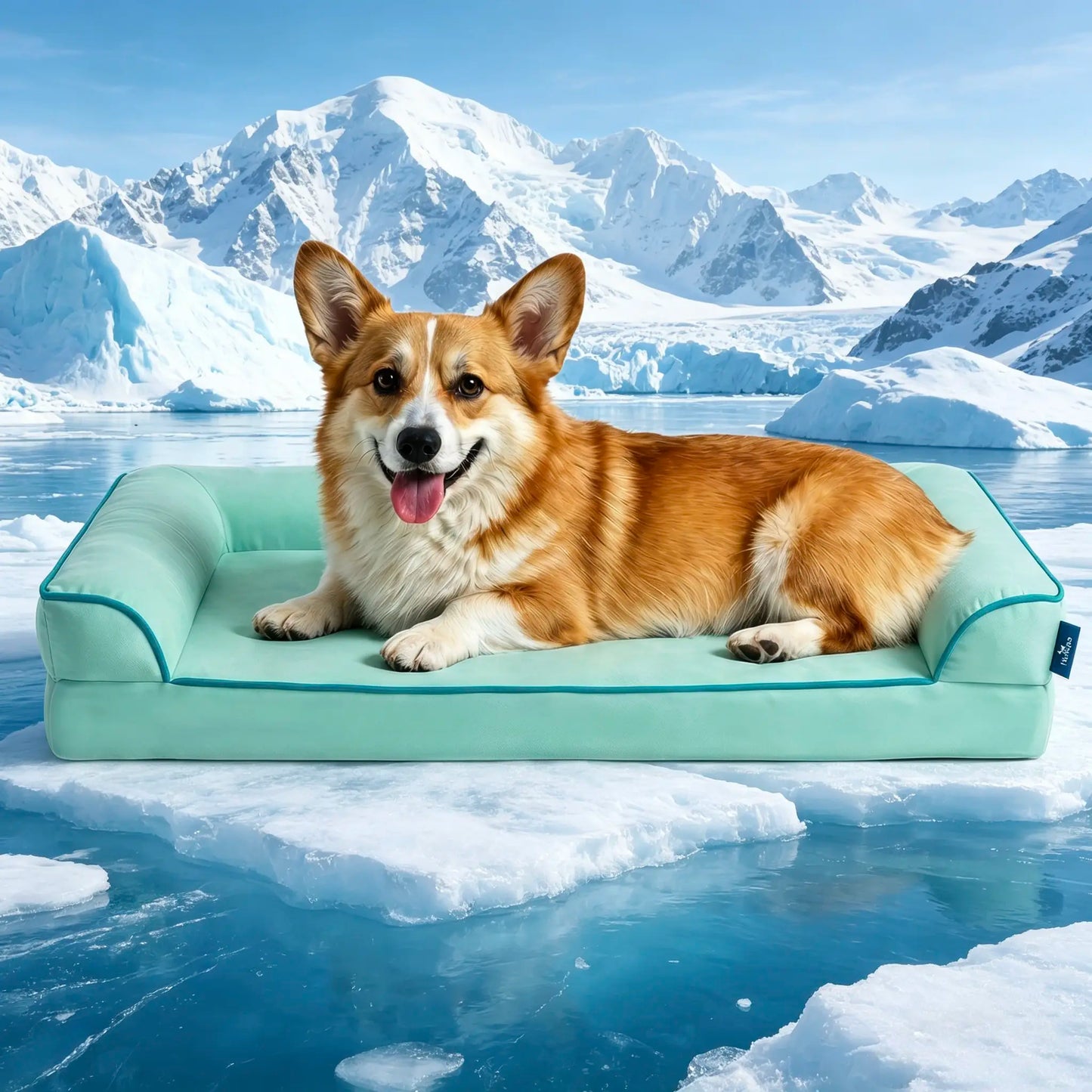 Blunique Cooling Orthopedic Pet Bed for Dogs & Cats, Waterproof Egg Crate Foam Dog Mat & C-Shaped Sofa Bed, Q-Max 4.0 Cooling Fabric, Washable & Dryer Safe Summer Pet Bed for Small & Large Dogs